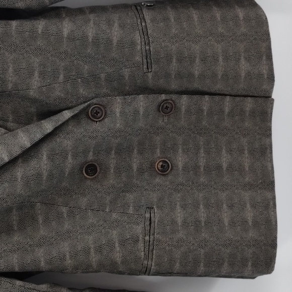 Maison Scotch blazer jacket Snakeskin fitted blazer two button taupe gray black - Picture 3 of 12